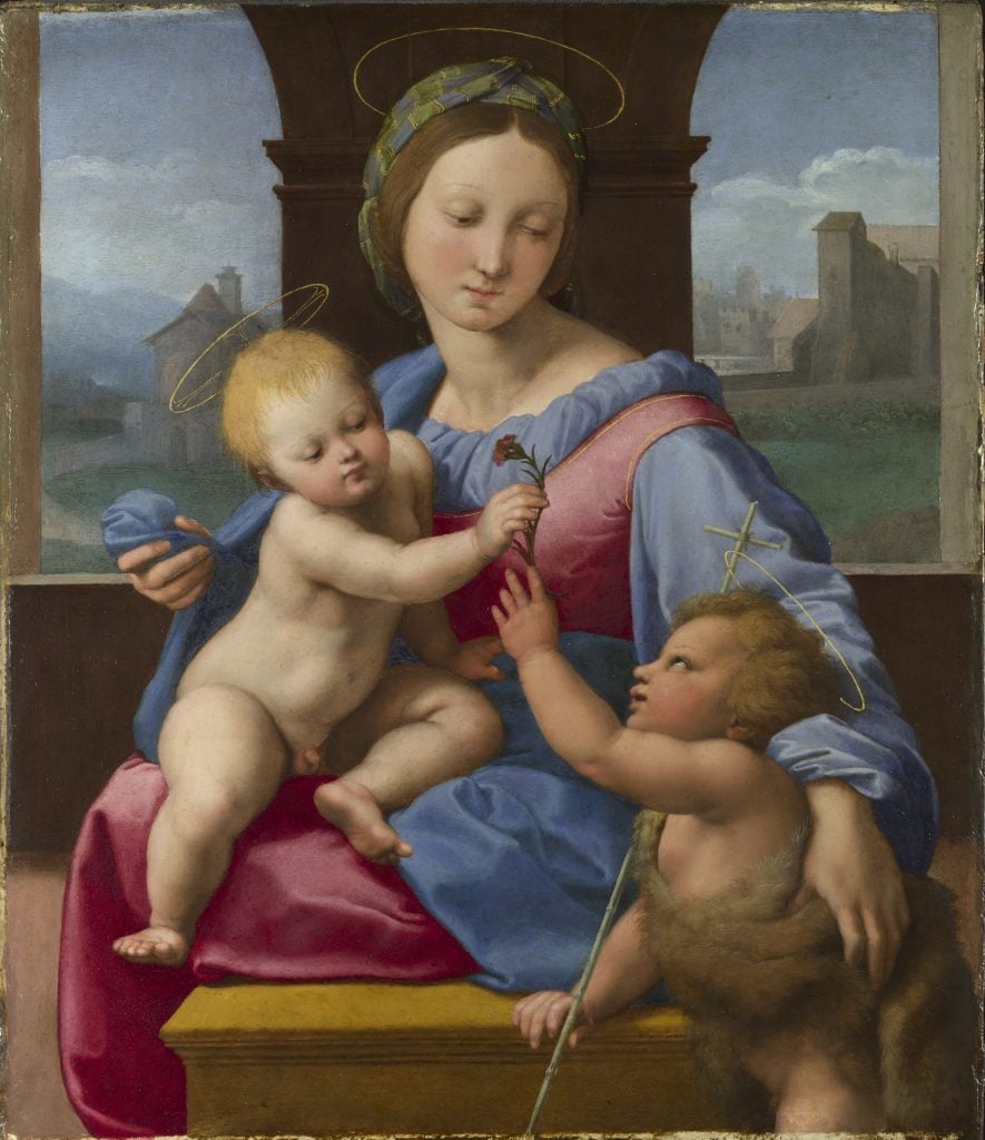 Raphael, The Madonna and Child with the Infant Baptist (The Garvagh Madonna) (ca. 1509-10). © The National Gallery, London