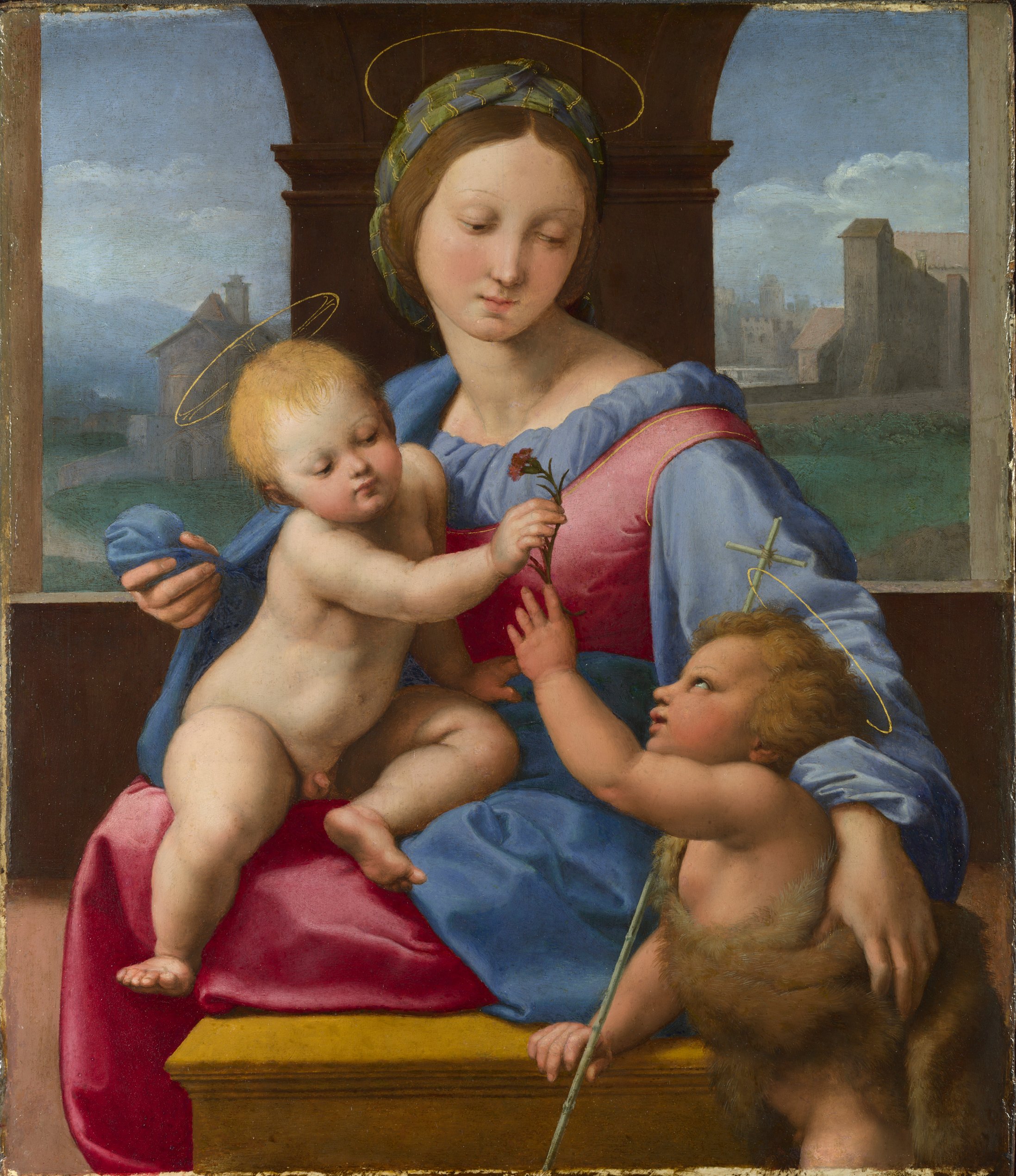 Raphael, The Madonna and Child with the Infant Baptist (The Garvagh Madonna) (ca. 1509-10). © The National Gallery, London