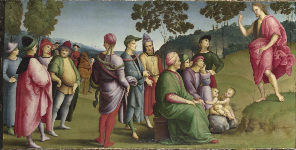 Raphael, <i>Saint John the Baptist Preaching</i> (1505). © The National Gallery, London
