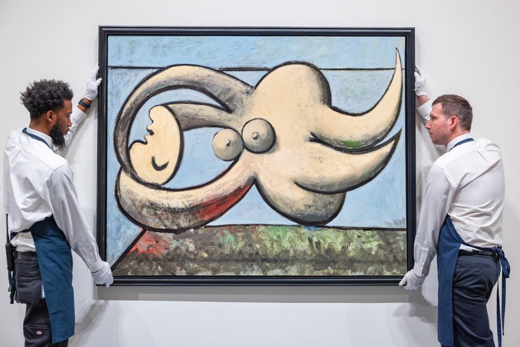 Pablo Picasso, <em>Femme nue couchée</em> (1932). Photo courtesy of Sotheby's New York. 