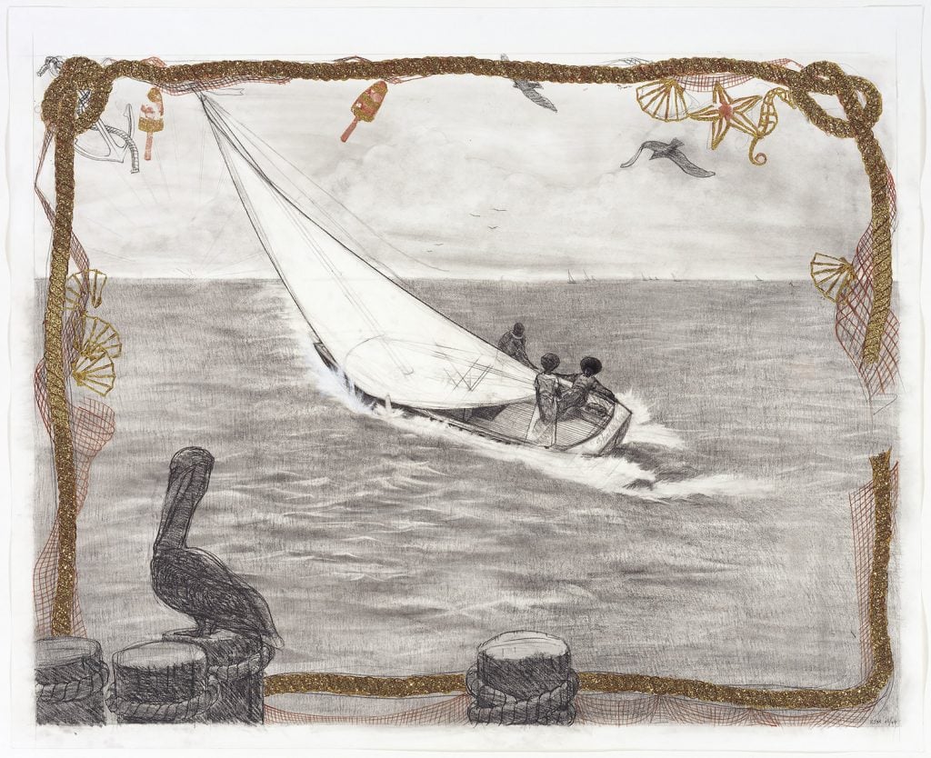 Kerry James Marshall, <i>Study for Gulf Stream, </i> (2003–2004). Collection Walker Art Center, Minneapolis; Butler Family Fund, 2005. © Kerry James Marshall. Courtesy the artist and Jack Shainman Gallery, New York
