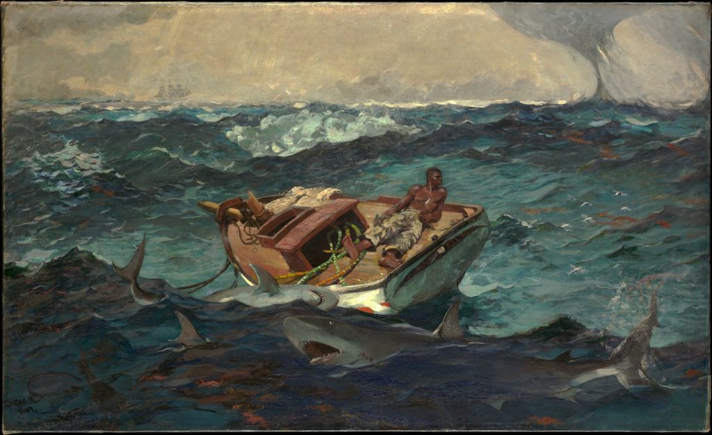 Winslow Homer, <i>The Gulf Stream</i> (1899,).  The Metropolitan Museum of Art, Catharine Lorillard Wolfe Collection, Wolfe Fund, 1906 (06.1234).  Photo courtesy of The Metropolitan Museum of Art” width=”1024″ height=”626″ srcset=”https://news.artnet.com/app/news-upload/2022/04/WH-The-Gulf-Stream -1024×626.jpg 1024w, https://news.artnet.com/app/news-upload/2022/04/WH-The-Gulf-Stream-300×183.jpg 300w, https://news.artnet.com/app /news-upload/2022/04/WH-The-Gulf-Stream-50×31.jpg 50w, https://news.artnet.com/app/news-upload/2022/04/WH-The-Gulf-Stream. jpg 1500w” sizes=”(max-width: 1024px) 100vw, 1024px”/></p>
<p class=