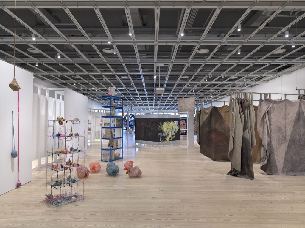 Installation view of work by Veronica Ryan (left) at the 2022 Whitney Biennial: "Quiet as it is kept" (Whitney Museum of American Art, New York, April 6-September 5, 2022).  Photograph by Ron Amstutz