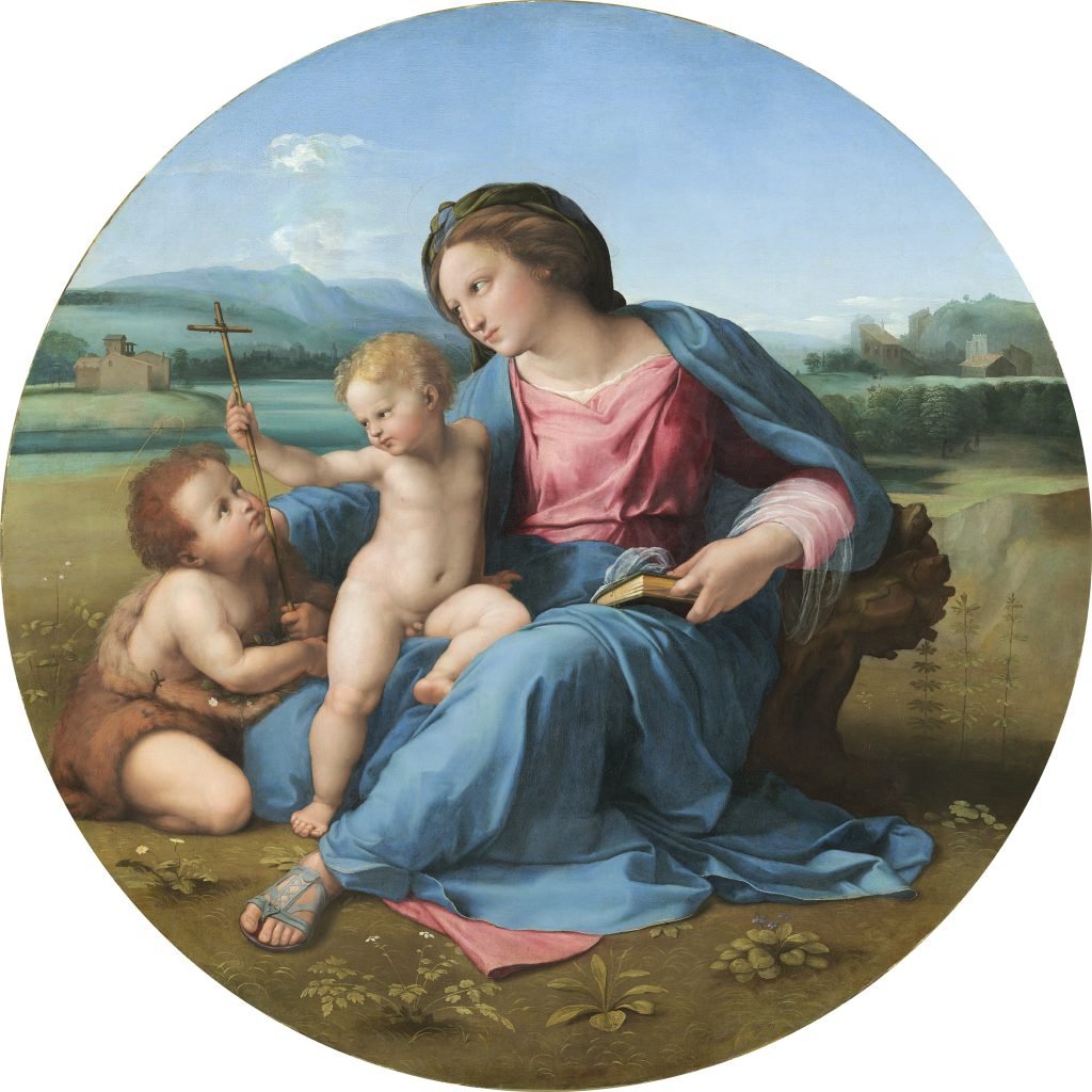 Raphael, <i>The Virgin and Child with the Infant Saint John the Baptist (‘The Alba Madonna’)</i> (ca. 1509-11). © Courtesy National Gallery of Art, Washington. 