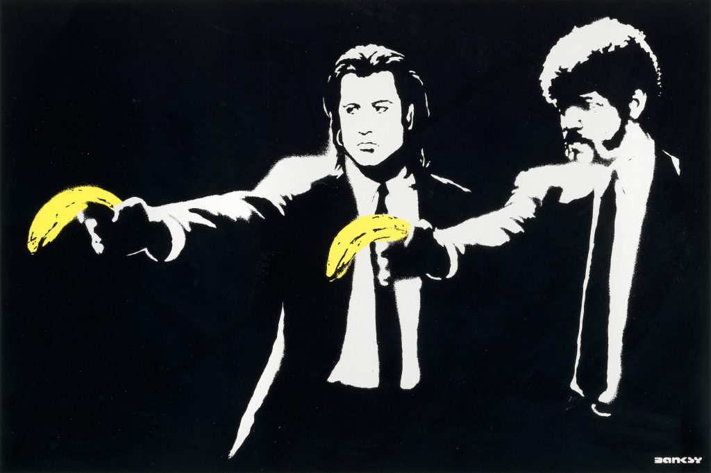 Banksy, Pulp Fiction (2004). Courtesy of the artist.