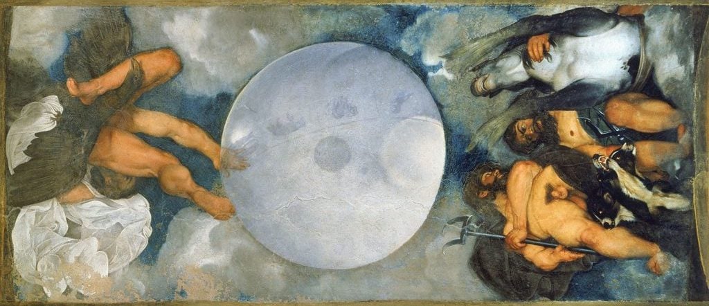 Caravaggio, Jupiter, Neptune and Pluto (ca. 1597). Collection of the Villa Aurora.