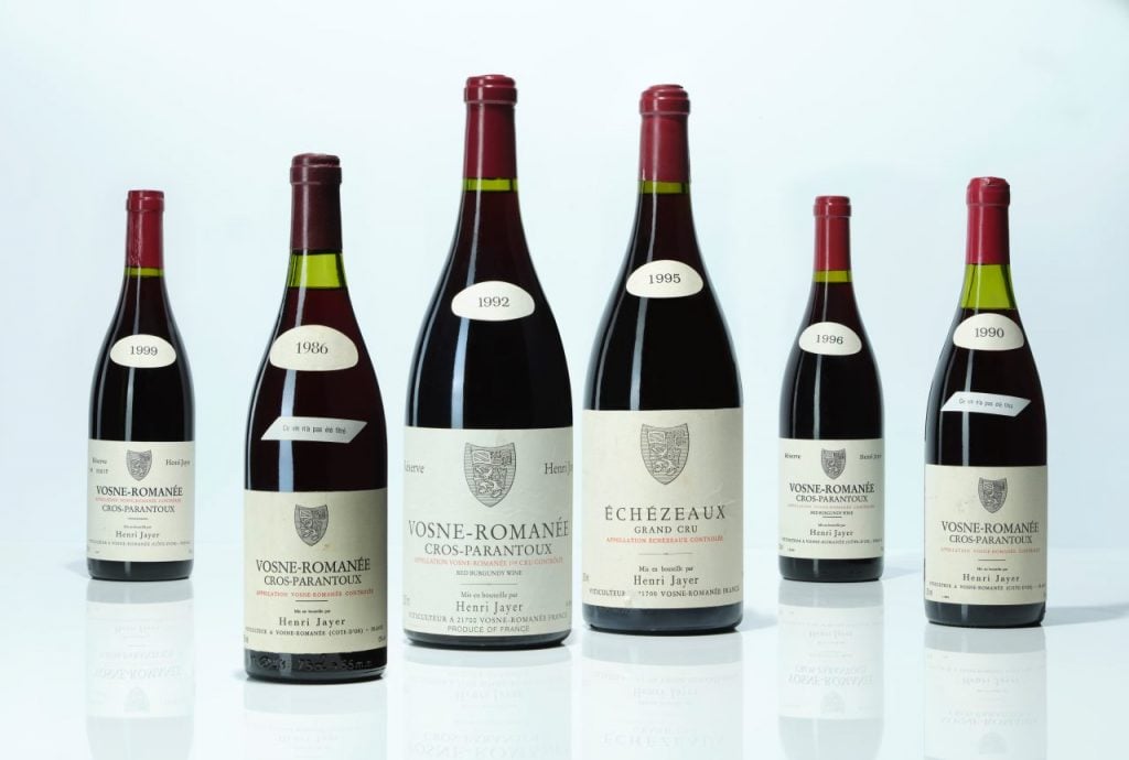 Rare Henri Jayer wine auctioned at Christie's Asia Pacific from the Joseph Lau collection.  Photo courtesy of Christie's New York.