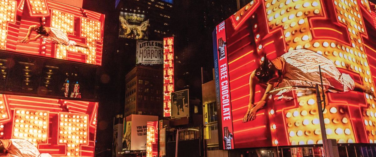 Joan Jonas, Wolf Light in Times Square. Photo courtesy of Times Square Arts.