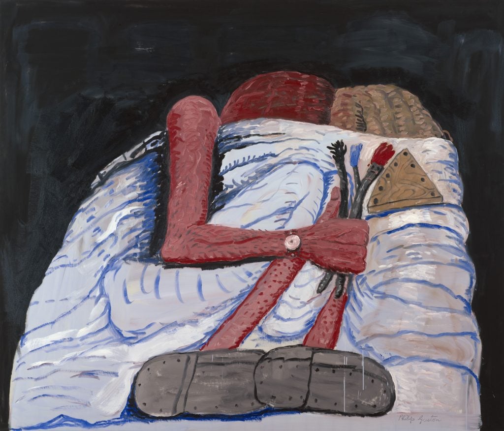 Philip Guston, <i>Couple in Bed</i> 1977. © The Estate of Philip Guston. Courtesy of Hauser & Wirth, the Art Institute of Chicago, and the Museum of Fine Arts, Boston.