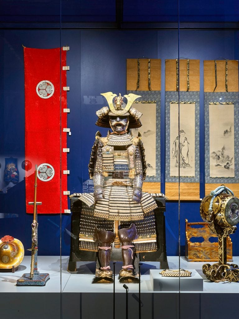 Installation view, Matsudaira clan armour, Edo Period (17th-18th century). Photo: Alexander Schippel © Samurai Museum Berlin