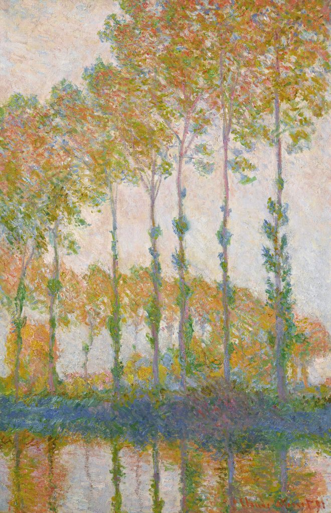 Claude Monet, <i>Peupliers au bord de l'Epte, automne</i> (1887). Courtesy Christies Images Ltd. 2022.