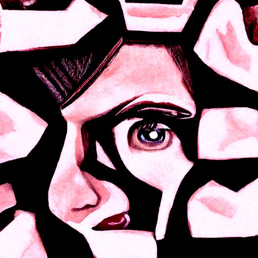 AI Art: Alexandra Daddario in the style of M.C. Escher