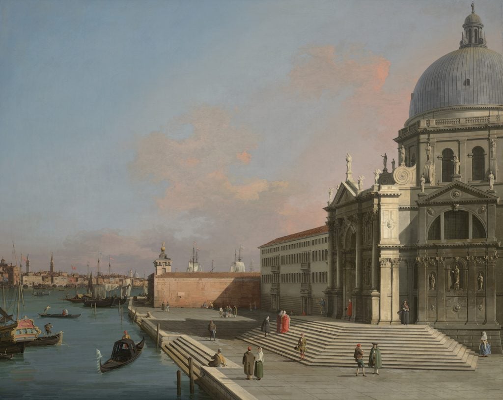 Giovanni Antonio Canal, Il Canaletto, Entrance to the Grand Canal looking East, with Santa Maria della Salute at right Image courtesy Christie's.