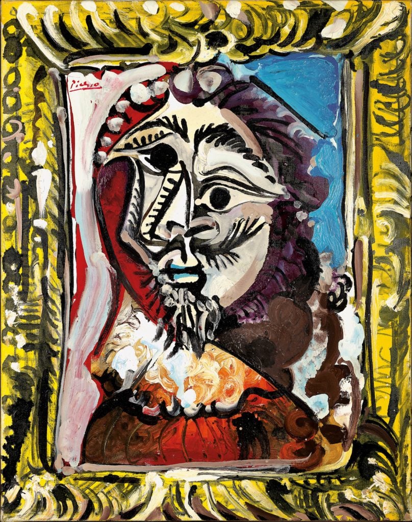 Pablo Picasso, Buste d'homme (1969). Image courtesy Christie's.