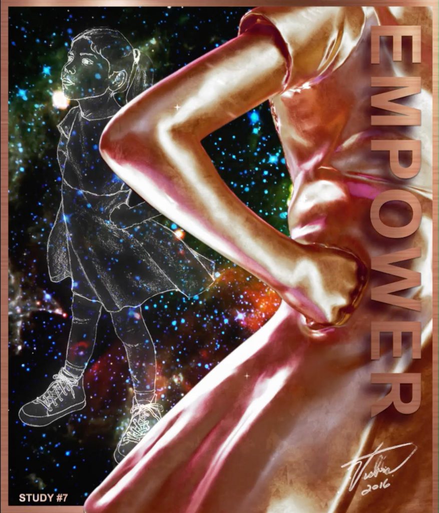 Kristen Visbal, <em>Fearless Girl</eM> NFT from the "Stargazer Collection." Courtesy of the artist. 