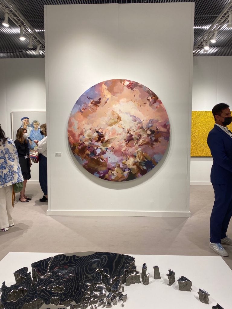 Flora Yuhkhnovich, <i>Total Betty</i> (2022) at Victoria Miro Gallery booth at Frieze New York. <br>Photo by Eileen Kinsella.