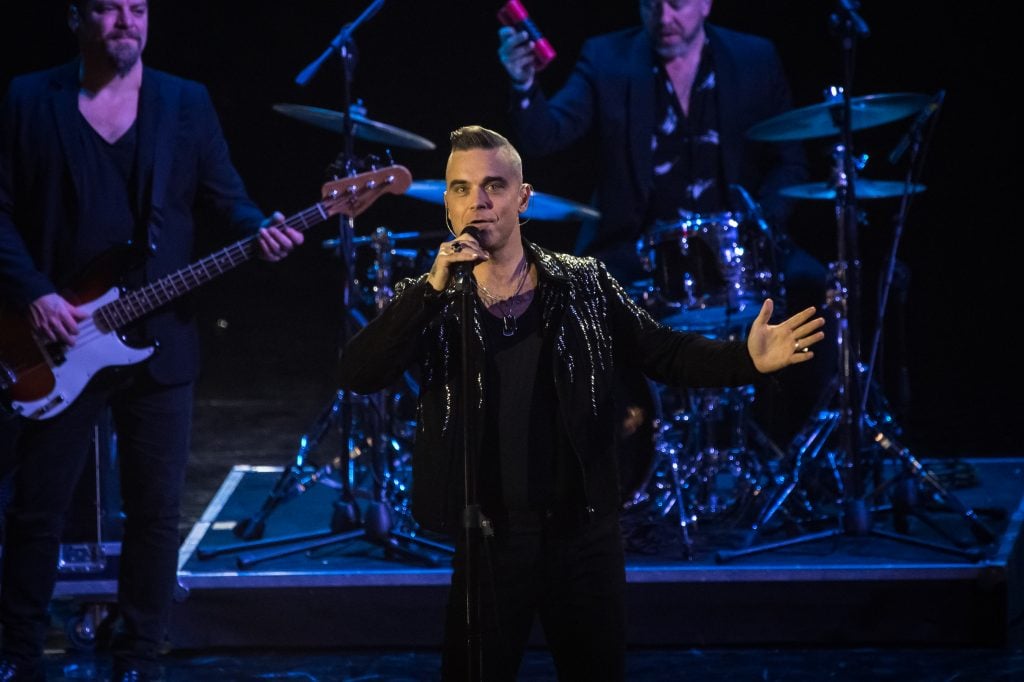 Robbie Williams performs in the X Factor Italy 2019 Final at Mediolanum Forum.  Milan (Italy), December 12, 2019