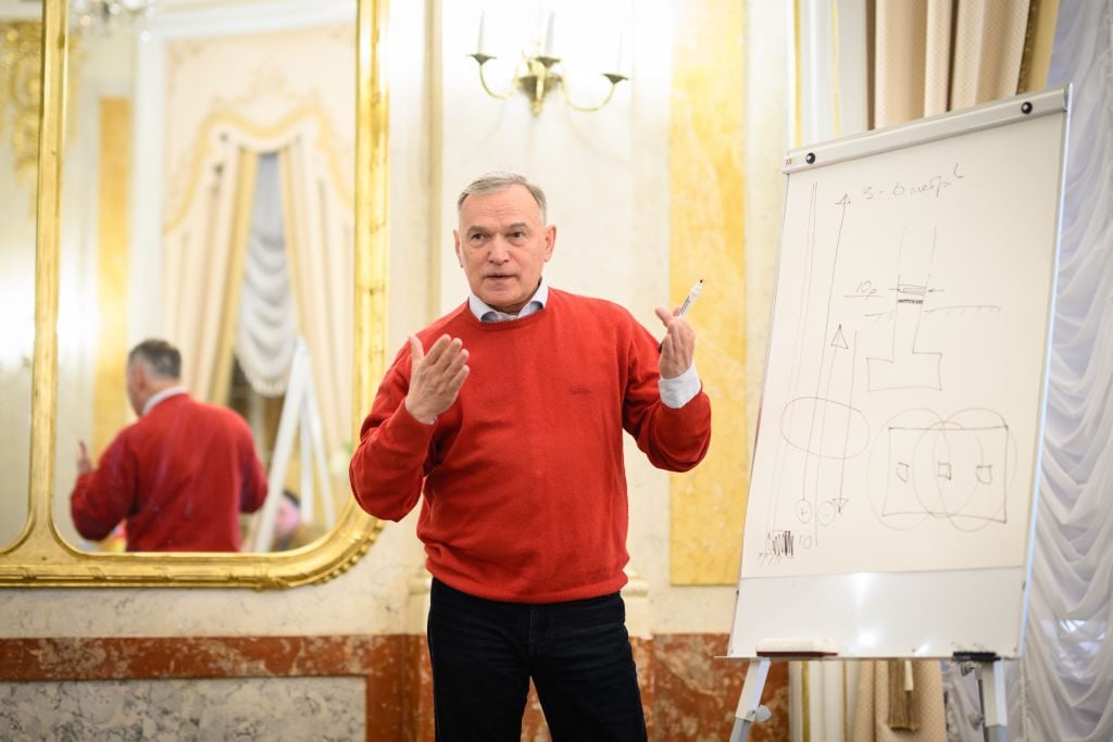 Taras Voznyak, Director of the Lviv National Art Gallery, in April, 2022. Photo: Leon Neal/Getty Images.