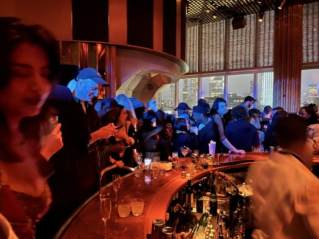 A view not beheld by many: the inside of David Kordansky's party at The Standard. 