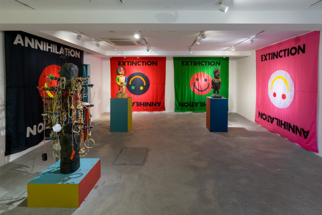 Installation view of Jake Chapman's solo show "Me, Myself and Eye". Courtesy Paradise Row Projects