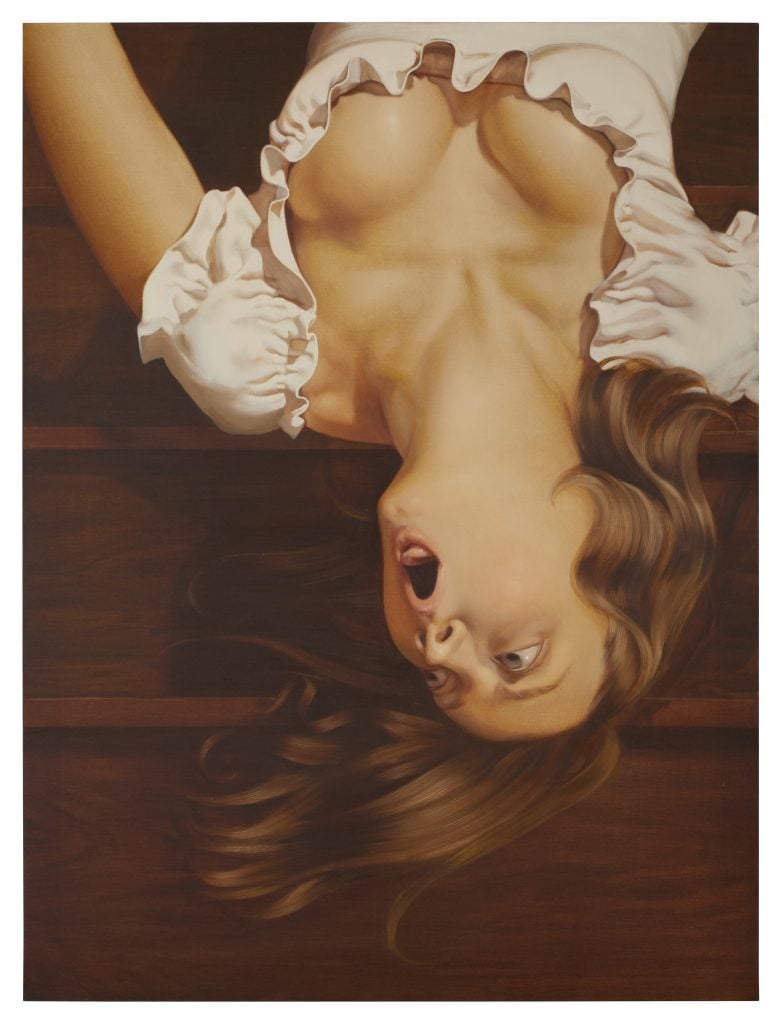 Anna Weyant, Falling Woman (2020). Courtesy of Sotheby's.