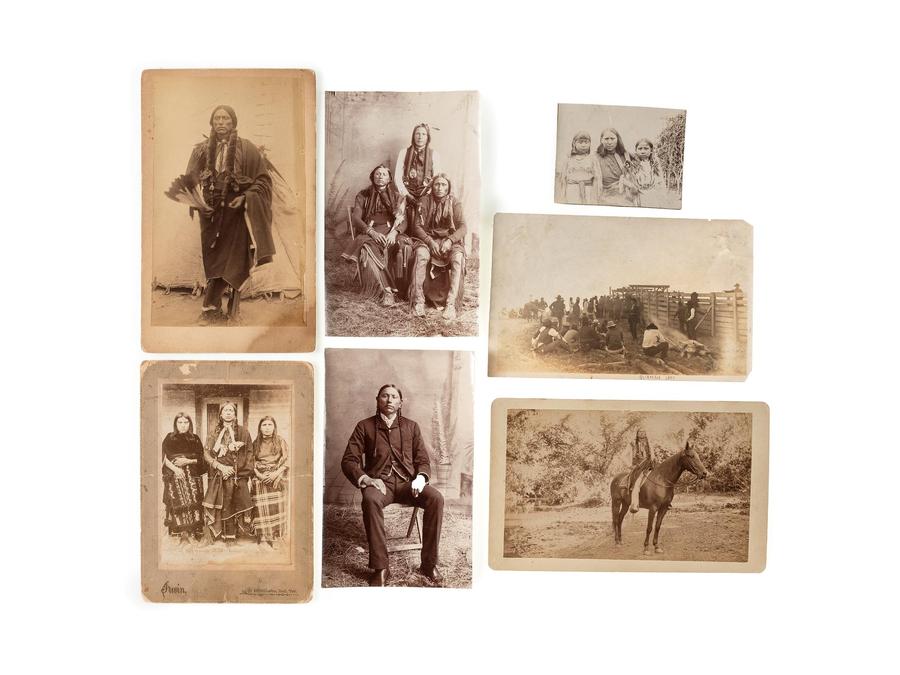 Photographs by Quanah Parker (1845-1911), taken by the studio of William J. Lenny and William L. Sawyers, from the collection of Forrest Fenn, estimated at $10,000-15,000.  Photo courtesy of Hindman, Chicago.