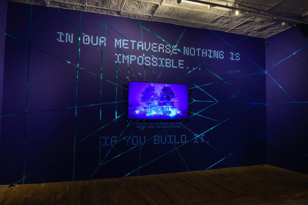 Olive Allen, “Welcome to the Metaverse,” Postmasters Gallery, 2022. Photos: Emma Schwartz. Courtesy of Postmasters.