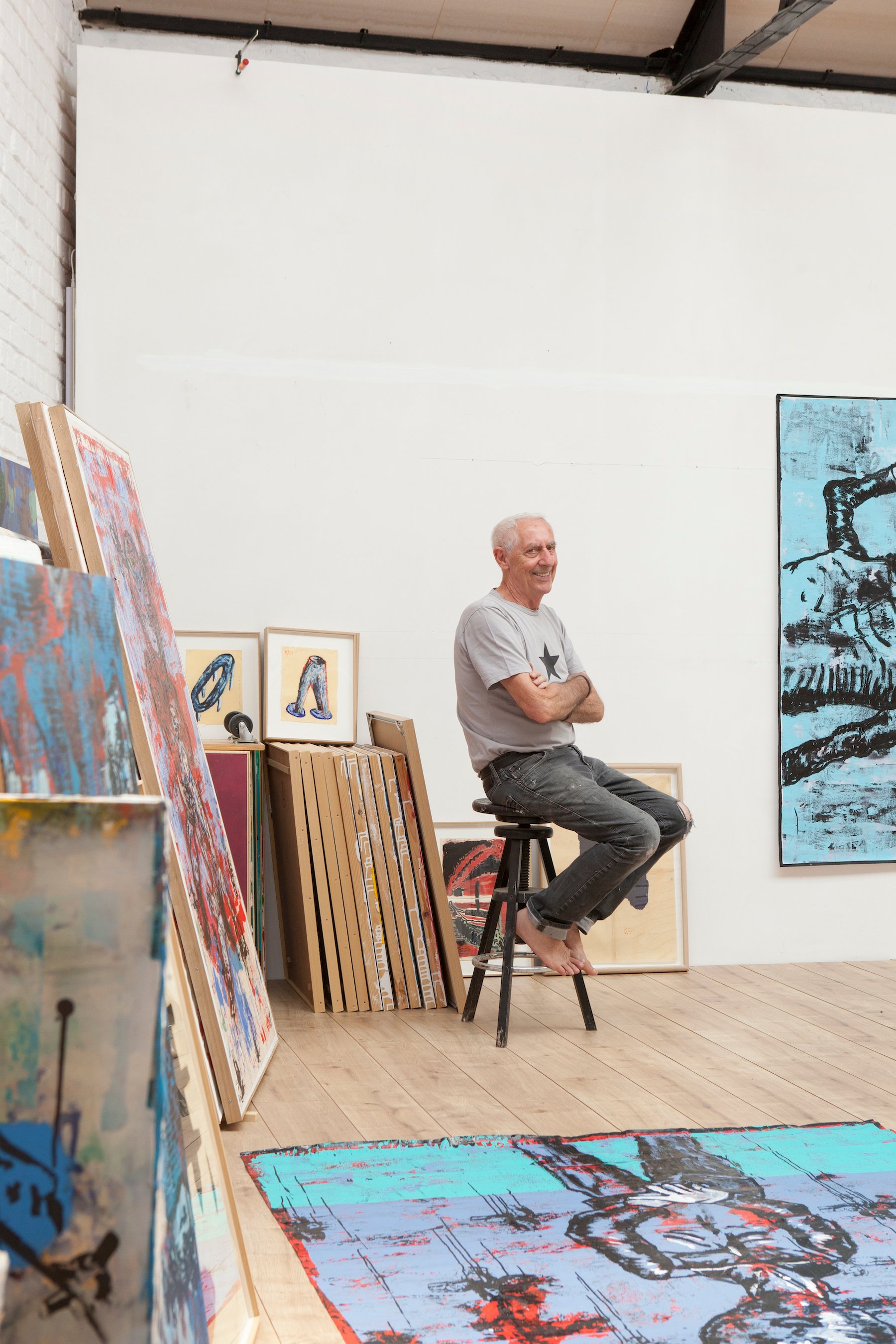 Albert Pepermans in his studio. Photograph by Miles Fishler.