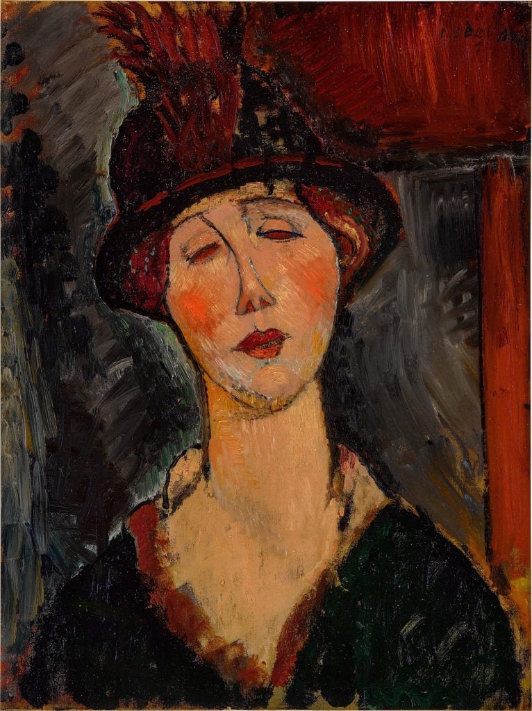 Amedeo Modigliani, Madame Dorival (1916). Image courtesy Sotheby's.