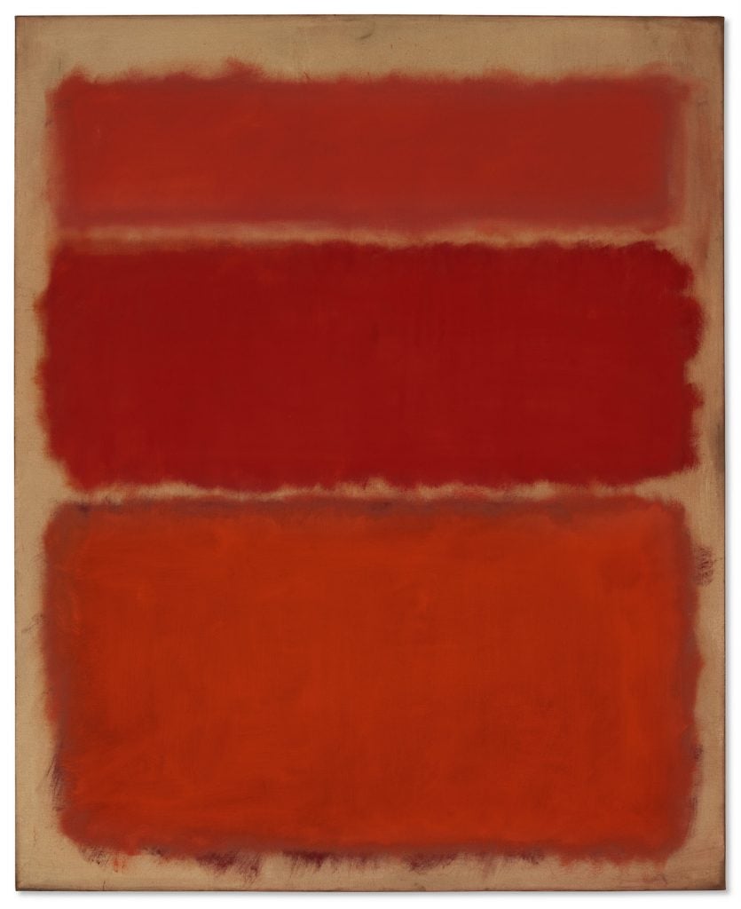Mark Rothko, <i>Untitled (Shades of Red)</i> (1961). Image courtesy Christie's.