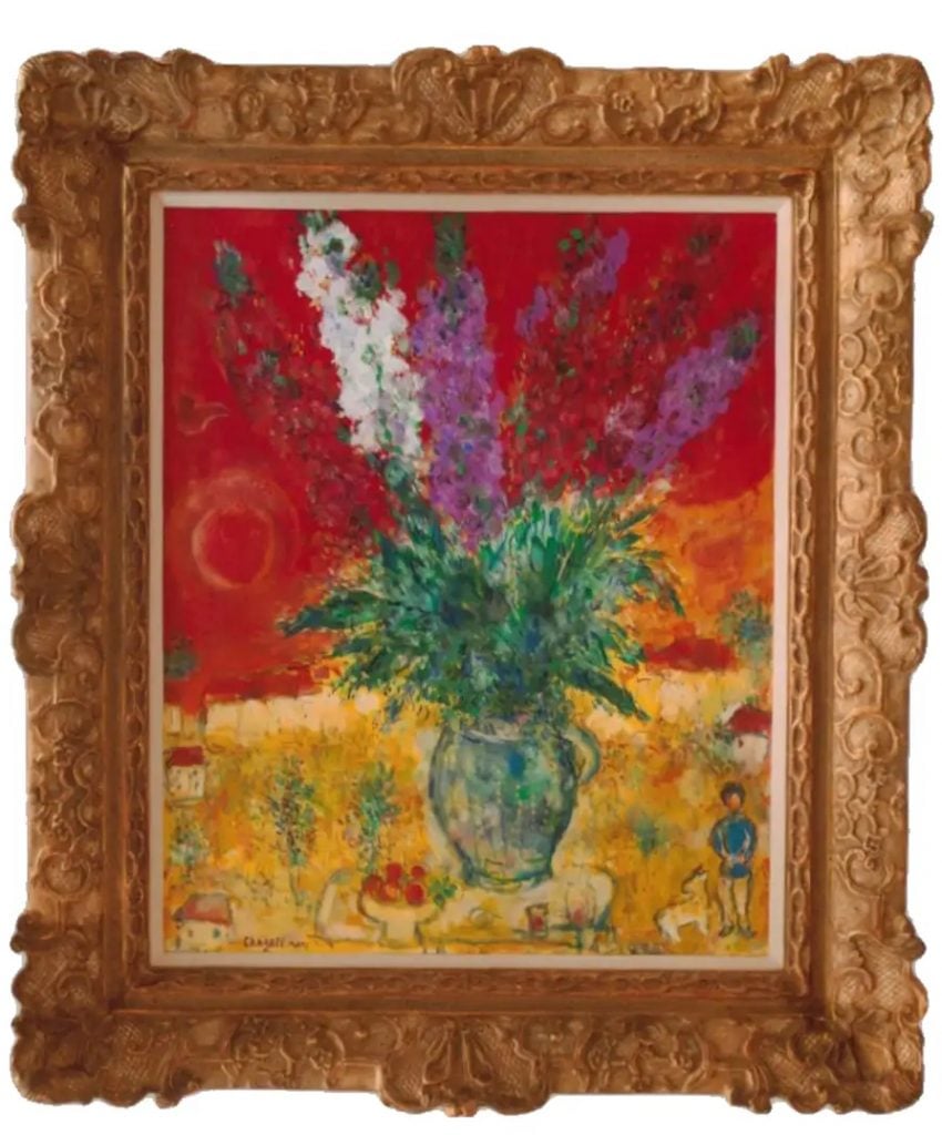 Marc Chagall, Bouquet de giroflées (1971). The work is listed in the FBI's National Stolen Art Database.