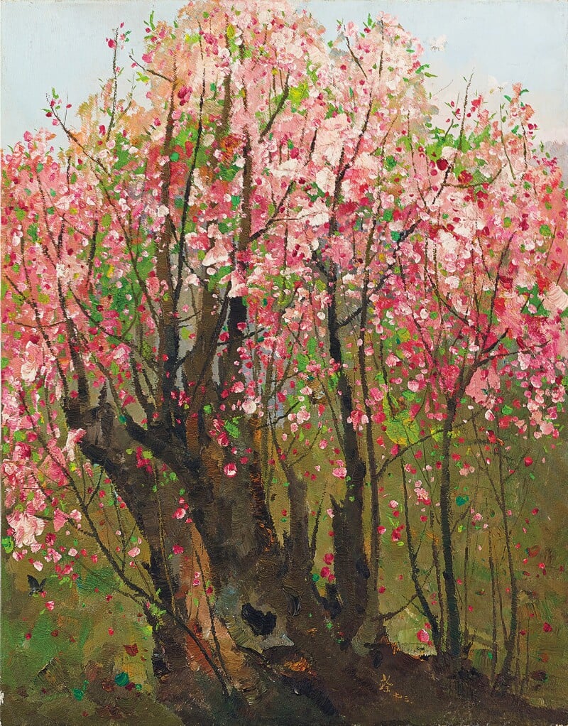 Wu Guanzhong, <i>Plum Blossoms </i>(1973). Courtesy of Sotheby's. 