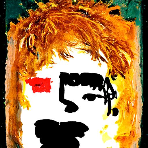 ED SHEERAN painted by Basquiat