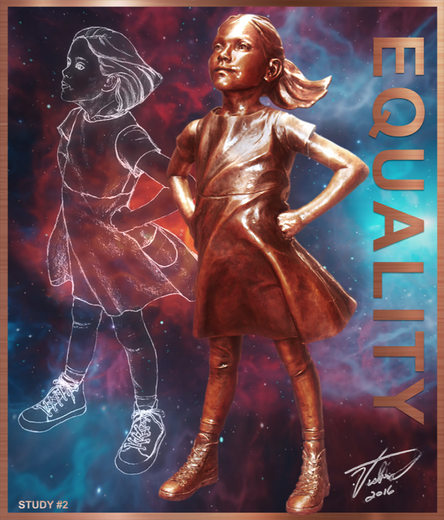 Kristen Visbal, <em>Fearless Girl</eM> NFT from the "Stargazer Collection." Courtesy of the artist. 