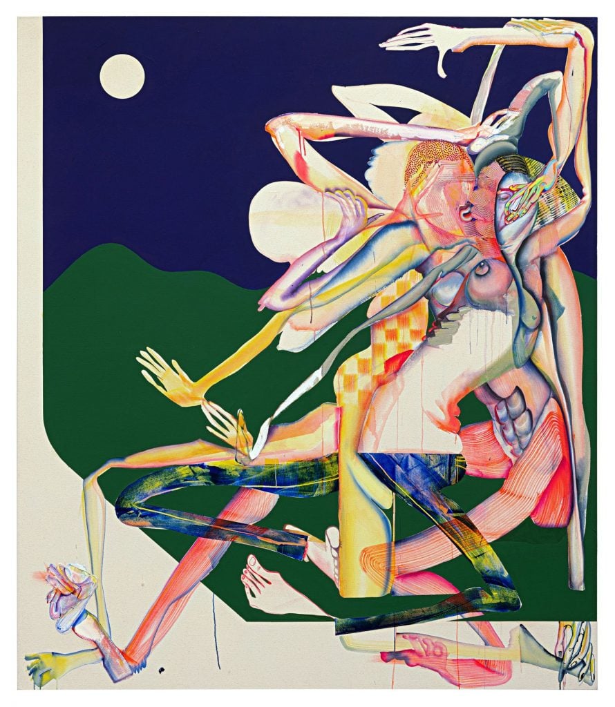 Christina Quarles, The Night That Fell Upon Us Up On Us (2019). Courtesy of Sotheby's.