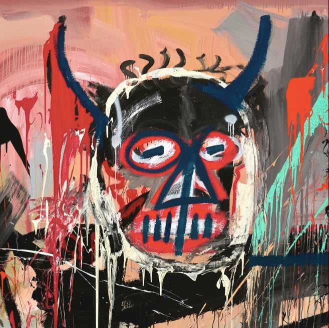 Jean-Michel Basquiat, Untitled [detail] (1982), sold for $85,000,000 at Phillips "20th Century & Contemporary Art Evening Sale," May 18, 2022. Image courtesy Phillips.