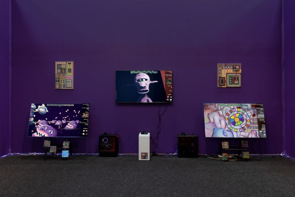 Installation view of Jeremy Couillard's Fuzz Dungeon (2021). Courtesy of Denny Dimin.