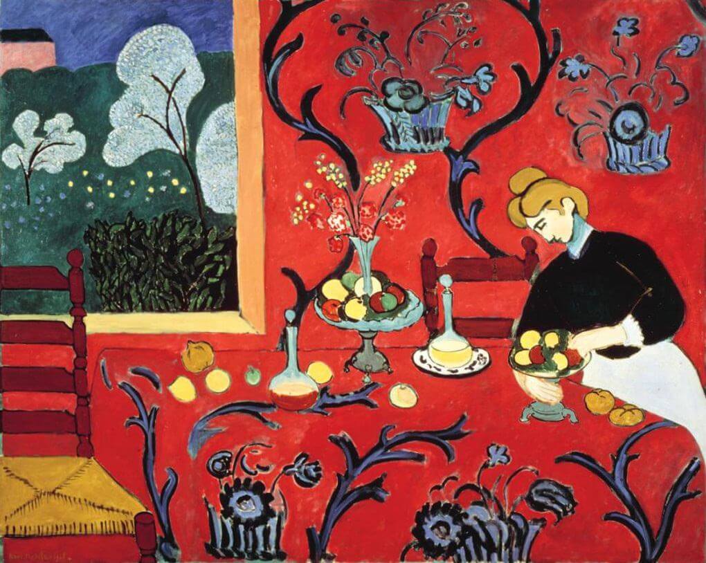 Henri Matisse, The Dessert: Harmony in Red (1908).