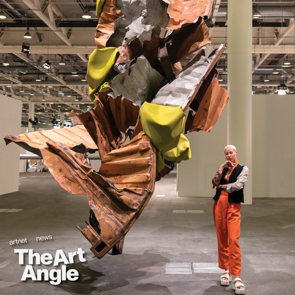 Kennedy Yanko with her sculpture at Art Basel Unlimited, 2022. Photo: Xandra M. Linsin. Courtesy of the artist.