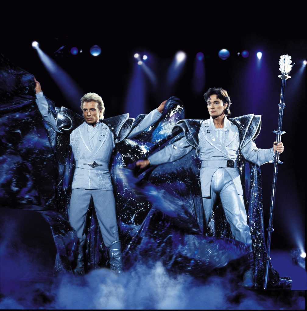 Siegfried and Roy performing in costumes offered in the Bonhams auction. Photo courtesy of Bonhams. 
