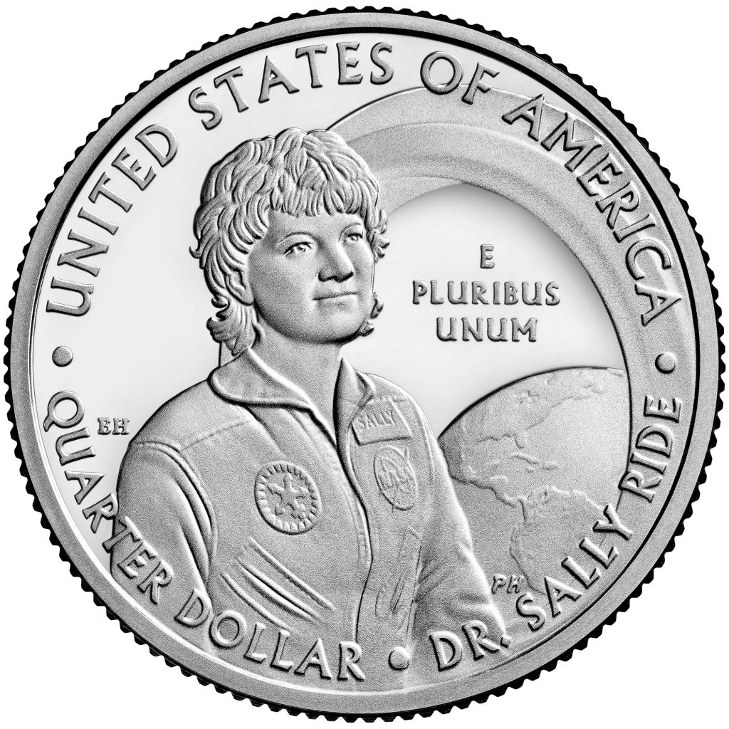 The Sally Ride quarter, part of the American Women Quarters Program. Courtesy of the United States Mint