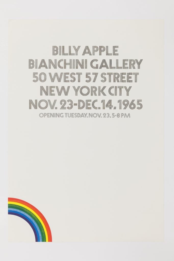 The Biachini Gallery poster for Billy Apple's 1965 gallery exhibition.