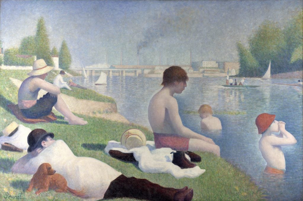 George Seurat, bathers in Asnières (1884).  The National Gallery's collection. 