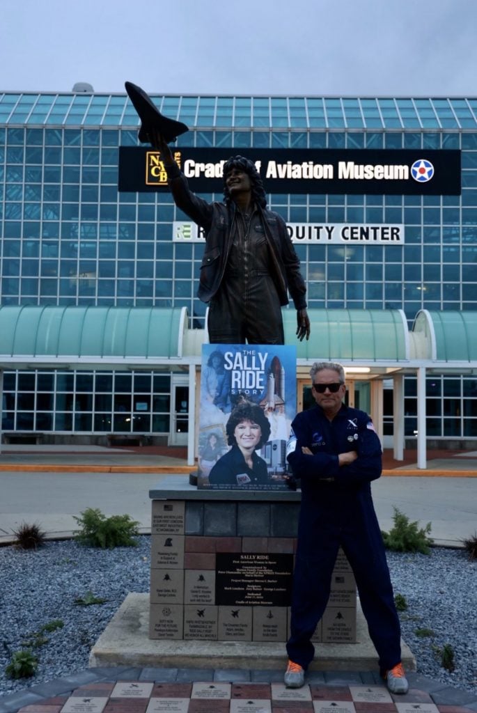 Lundeen Sculpture's Sally Ride monument unveiled at the Cradle of Aviation Museum in Garden City on Long Island, New York. Photo courtesy of Steven C. Barber.