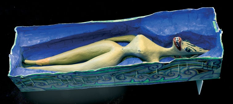 Ovartaci, Sarcophagus Open with a Doll. Courtesy of the Ovartaci Museet.