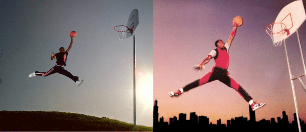 Jacobus Rentmeester's photograph of Michael Jordan and Nike's Michael Jordan ad. The court found that the ad was not infringing. 