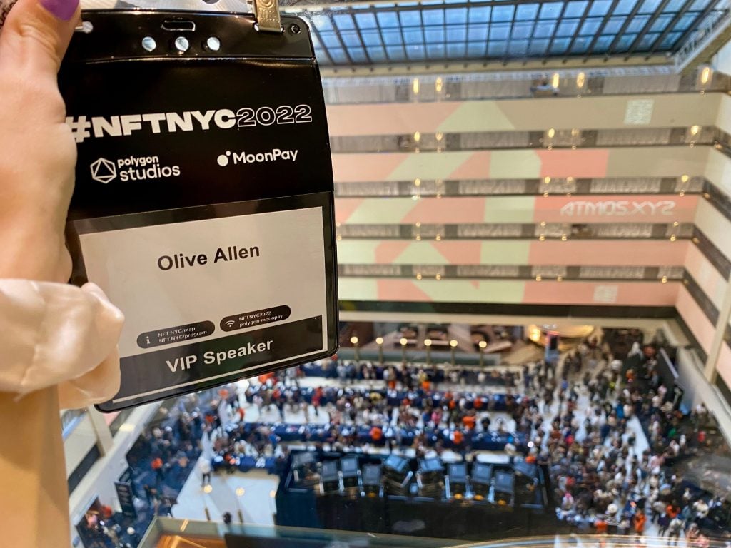 Official NFT.nyc identification badge.
