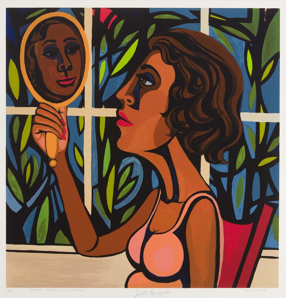 Faith Ringgold, Woman Looking in the Mirror (2022). Courtesy of ACA Galleries.