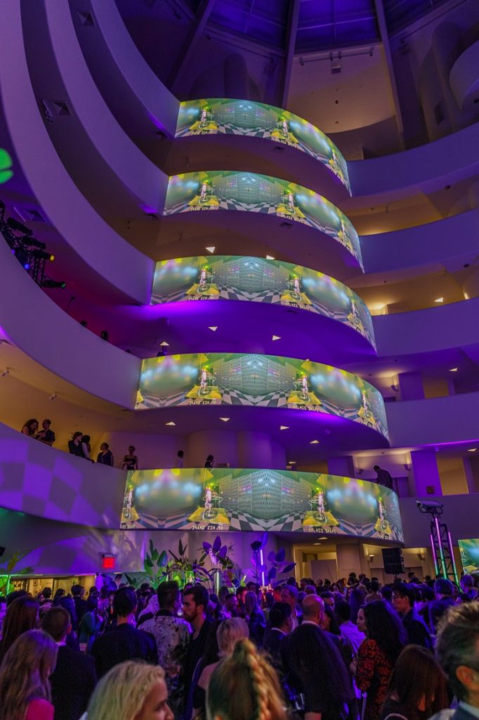 Worthy of a museum: the rotunda of the Guggenheim has become a screen for Satterwhite.  Courtesy of Matador. 