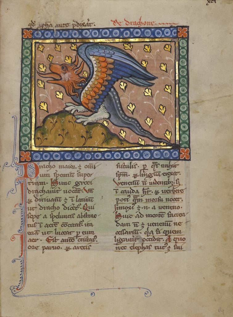 Unknown Franco-Flemish, <i>A Dragon</i> (ca. 1270). Courtesy of the Getty Museum.